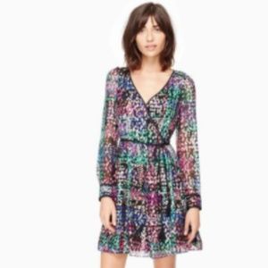 metallic multi dot mini dress